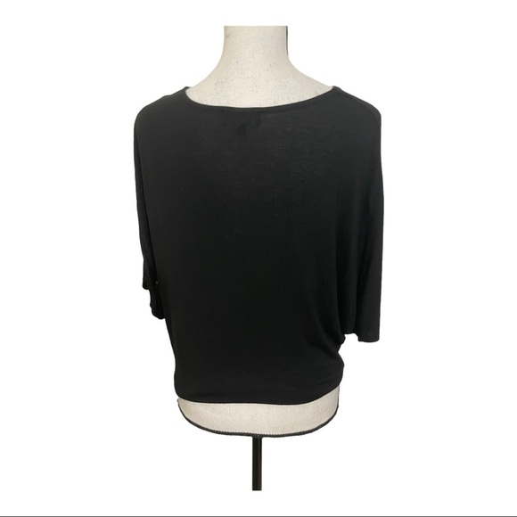 Lucky brand womens blouse short sleeve size medium knot tie on bottom wrap - Picture 4 of 9
